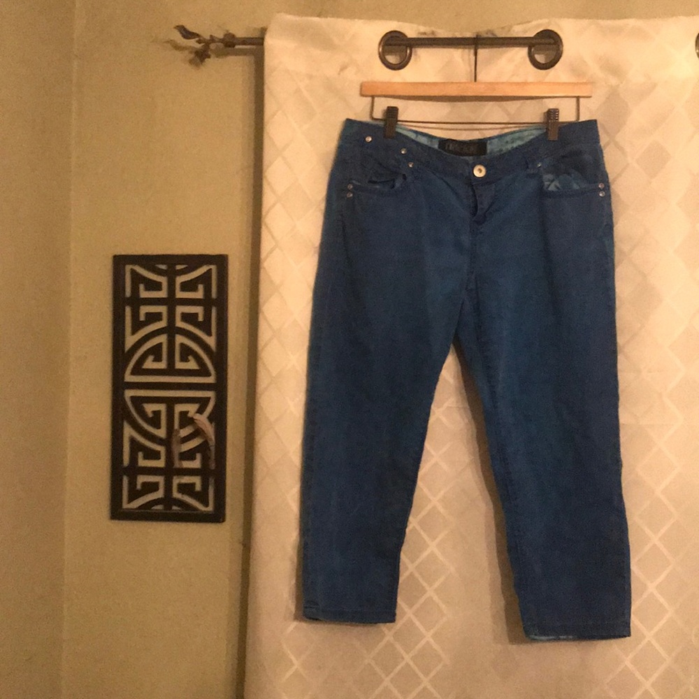 Trickie Crop Jeans Electric Blue‎